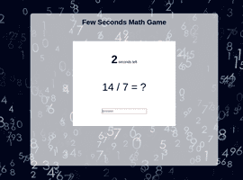 Few Seconds Math Game